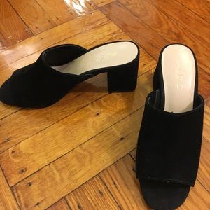 Aldo Black Faux Suede Heels